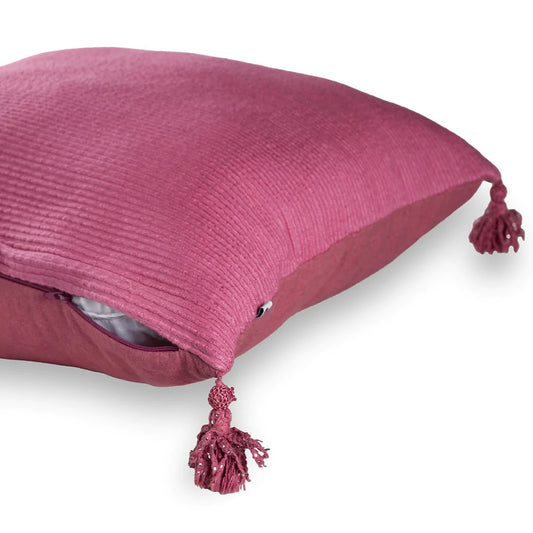 Dark pink cushion cover with zip
