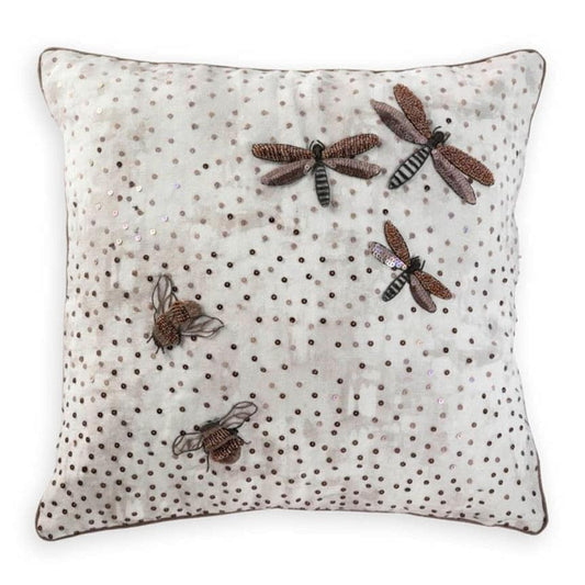 white and brown Cushion cover 16x16