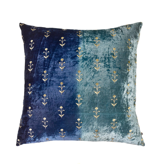 Velvet Cushion Cover for Sofa | Chair & Sofa Cushion Cover | Teal & Motif Embroidered