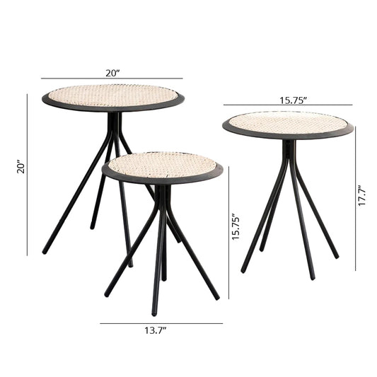 Dimensions of round side tables