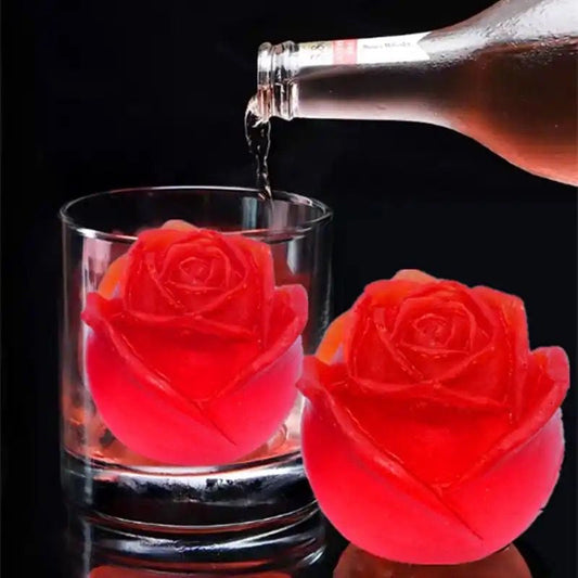 Rose Shape Silicone Ice Cube Tray | Ice Tray for Freezer | 4 Roses