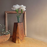 Pyramid wooden flower vases