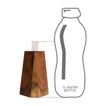 Size comparison of pyramid flower vase with bottle