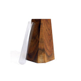 Pyramid wooden vase with glass holder