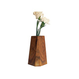 Pyramid wood vase with flowers