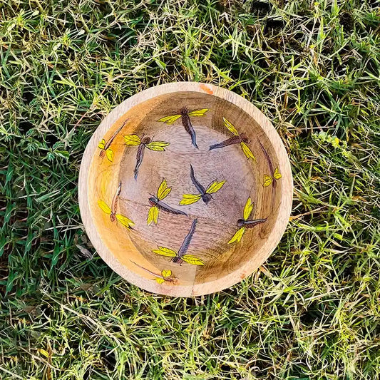 hand-painted wooden salad bowl