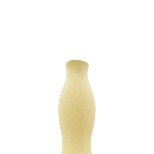 Close up of a flute yellow vase