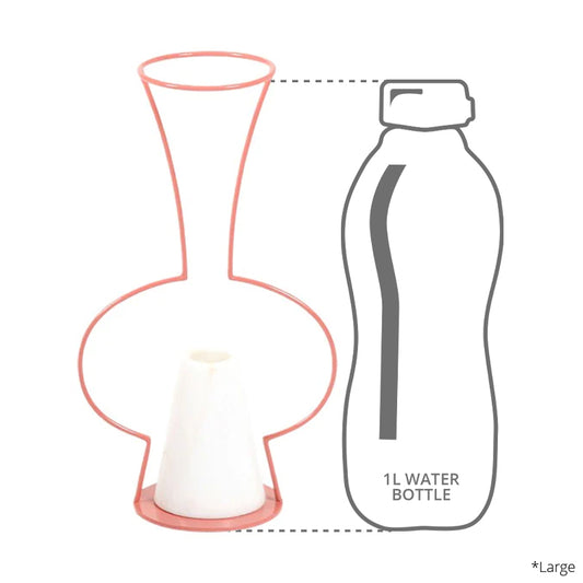 Height comparison of Gulbagh vases with a 1l bottle