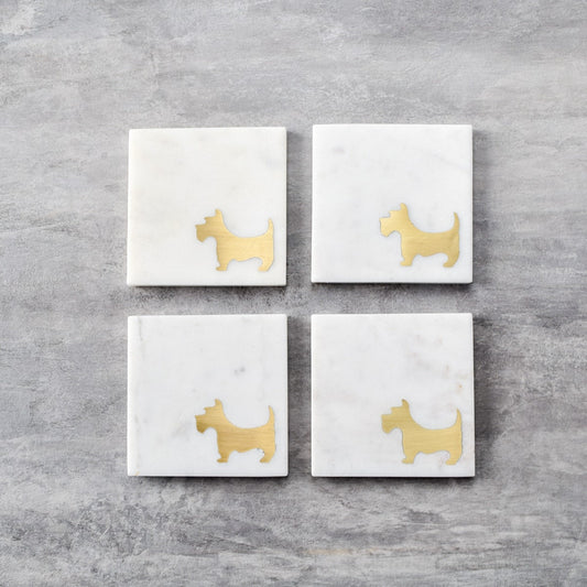 Brass and Marble Drink Coasters