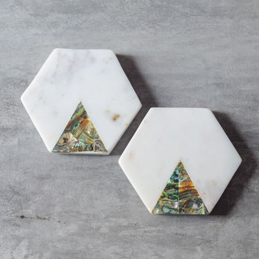 Stefano Marble Coasters for Drinks Set of 2