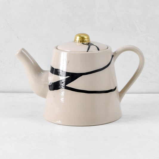 Catalina Brushstrokes Ceramic Teapot