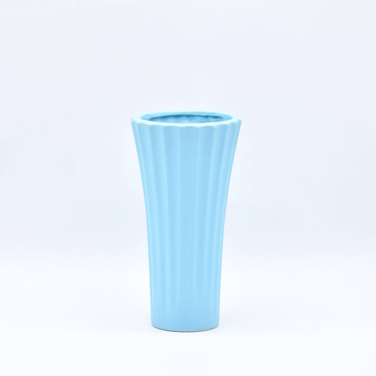 Longitude ceramic blue vase