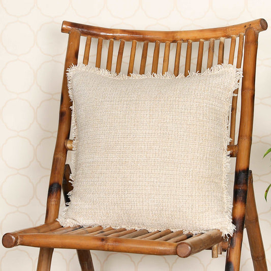 Smooth white cushion on wooden chair