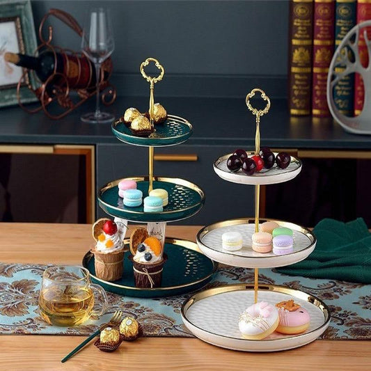 Ring Ceramic Cup Cake Stand | Detachable Serving Platter | Muffin & Dessert Stand