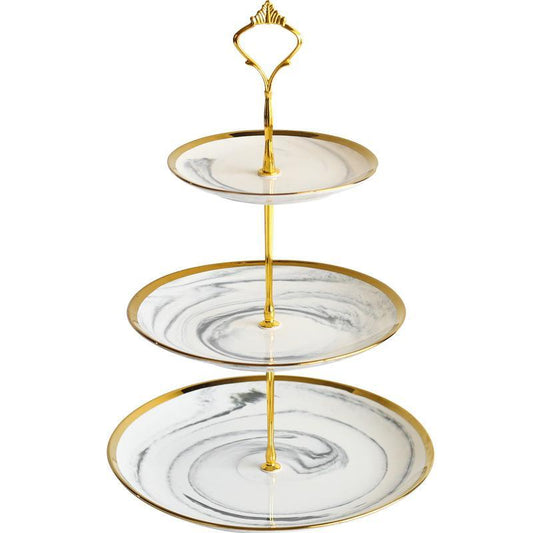 Cake stand with gold rim design
