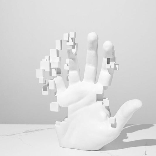 Tech Futuristic Hand Sculpture | Showpiece For Home | Table Showpiece - White