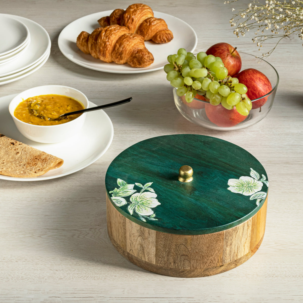 Roti Box: Buy Casserole for Roti, Wooden Chapati Box | Arcedior