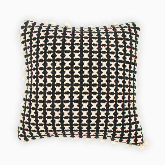 Elegant Woven Black Cushion Cover