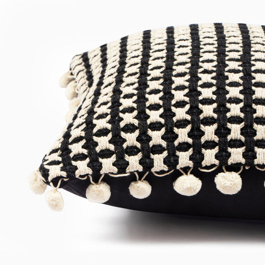 Black and beige cushion cover