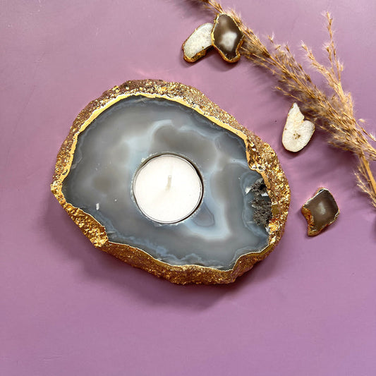 Natural Agate Tealight Candle Holder