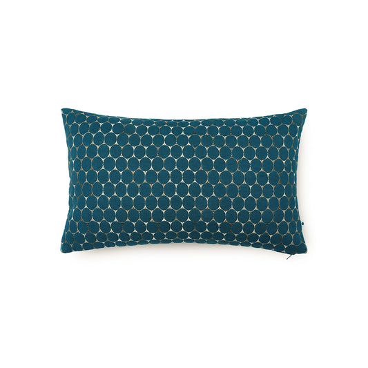 Rectangular throw pillow in blue color