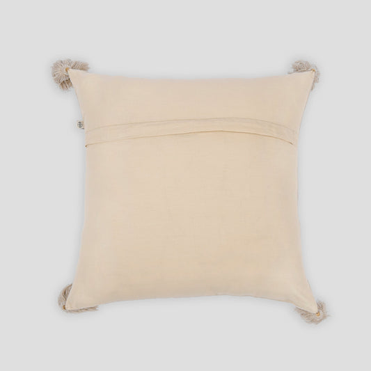 45x45 cms cream cushion cover with tassels