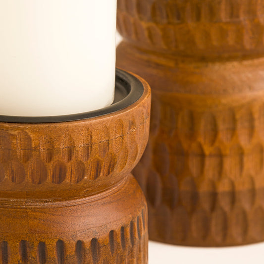 close view of decorative candle holder 