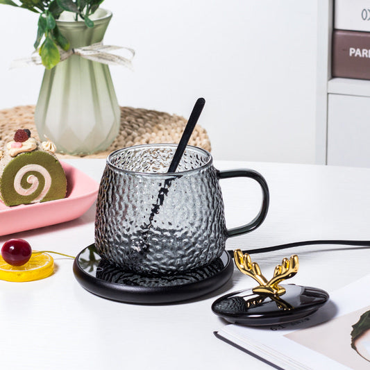 Reindeer Coffee Mug with Lid | Glass Cup with Deer Shaped Lid | Gift Item