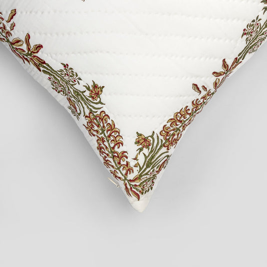 Silk cushion cover with block print design