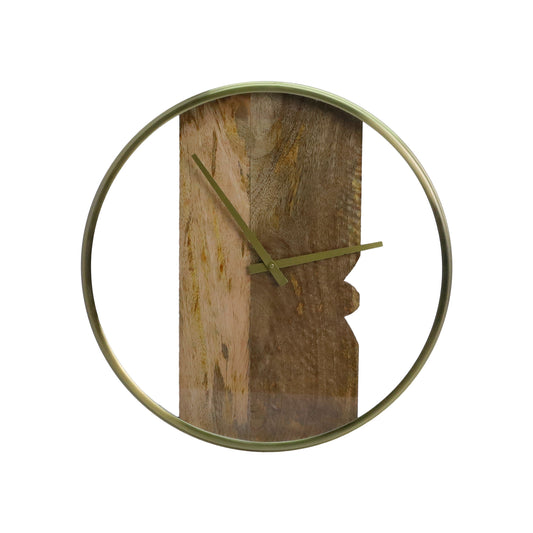 Plank Wall clock with metal frame