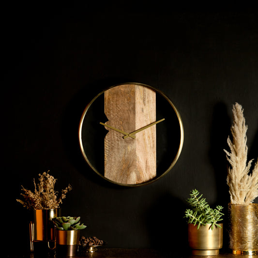 Wooden Wall Clock for Living Room 