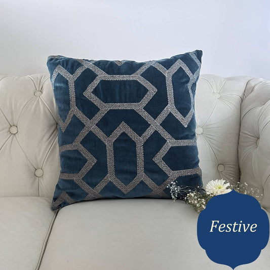 Plush Grid Cushion Cover