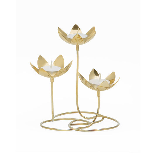 lotus shaped brass tealights
