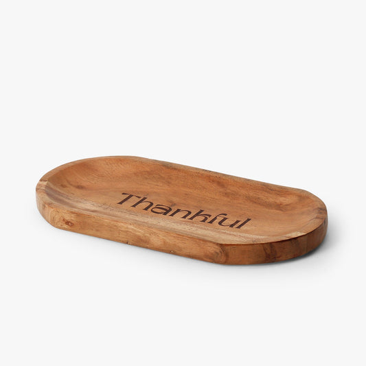 Thankful Scripted Wooden Serving Trays