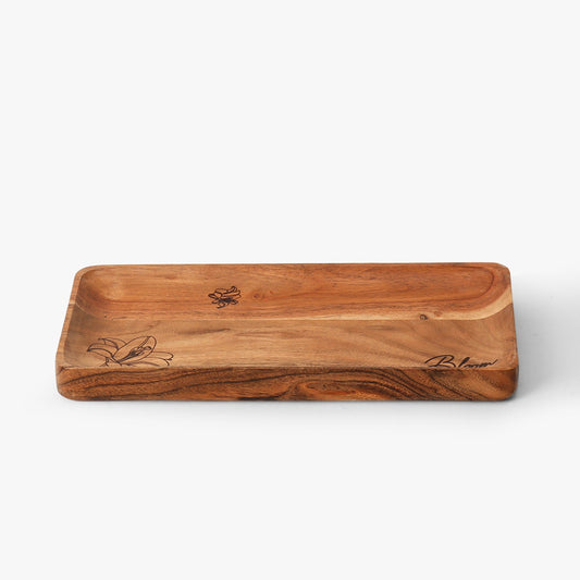 Rustic Bloom Wooden Tray