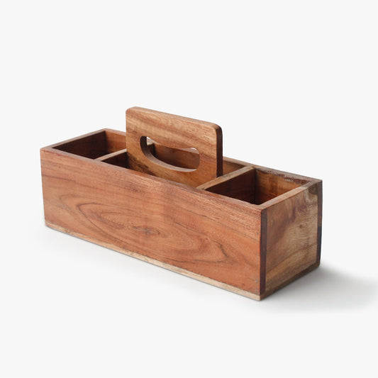 Flowerray Kitchen Organiser | Wooden Cutlery Holder for Kitchen