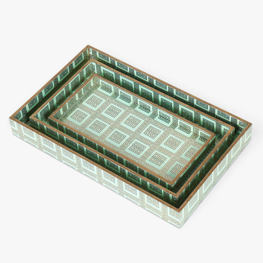 Geometrical design serving tray set