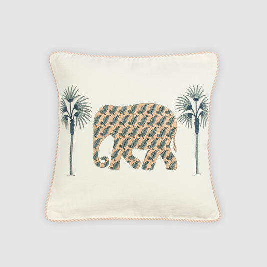 ELEPHANT BLOCK PRINTED CUSHION COVER