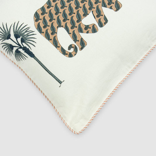 ELEPHANT BLOCK PRINTED CUSHION COVER