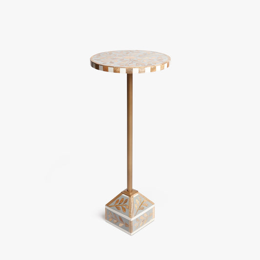 Vintage Rio Drink Table | Small Accent Table | Round Side Table -  Metal & Resin