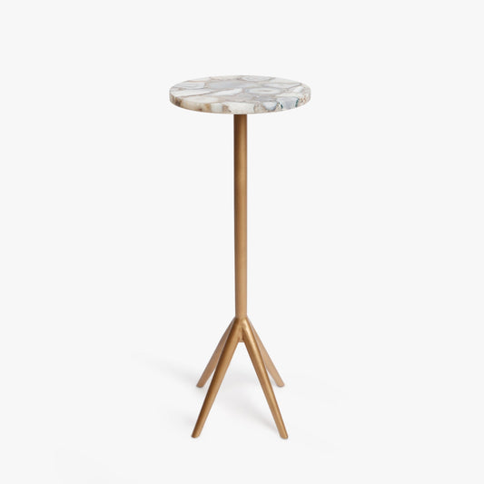 Luna Agate Small Drink Table | Small Round End Table