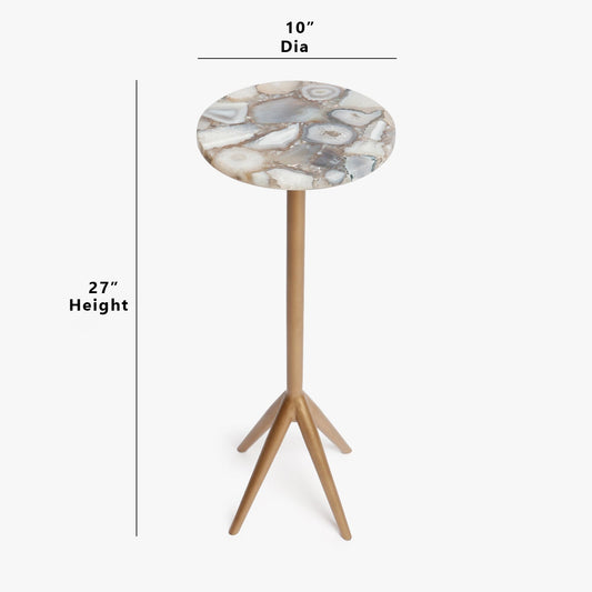 Luna Agate Round Accent Table