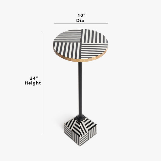 Dimensions of Stripe Statement Side Drink Table
