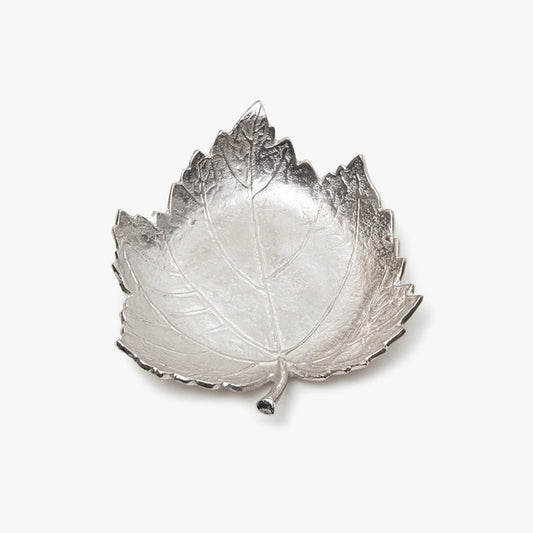 Maple Leaf Silver Serving Tray | Decorative Tray for Coffee Table
