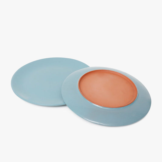 pastel blue plate set of 2