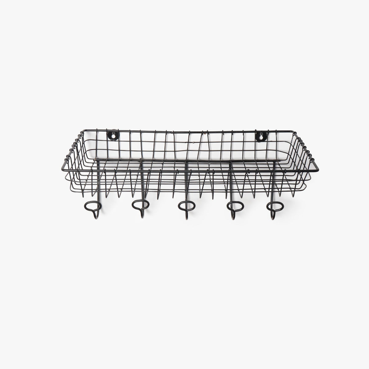 Black Metal Wire Wall Shelf