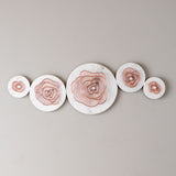Long Marble disk white and rosegold wall plate