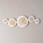 Long Marble disk white and golden wall decor