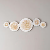 Long Marble disk white and golden wall decor