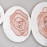 Marble disk white and rosegold wall decor
